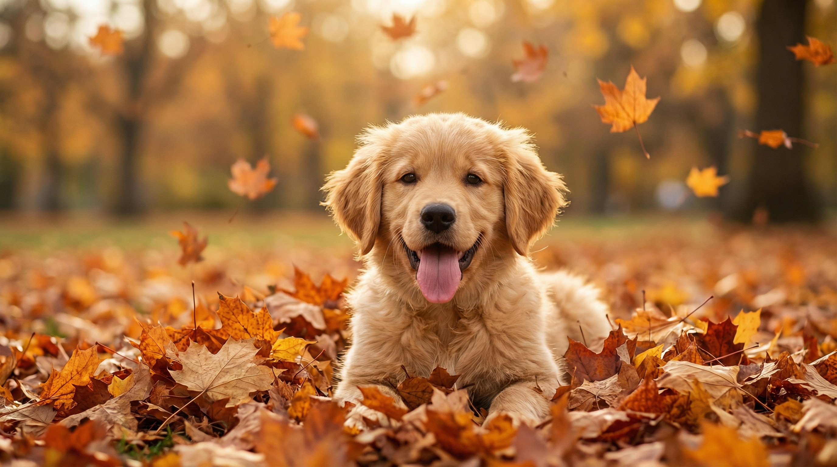 红桃视频金毛幼犬秋日视频